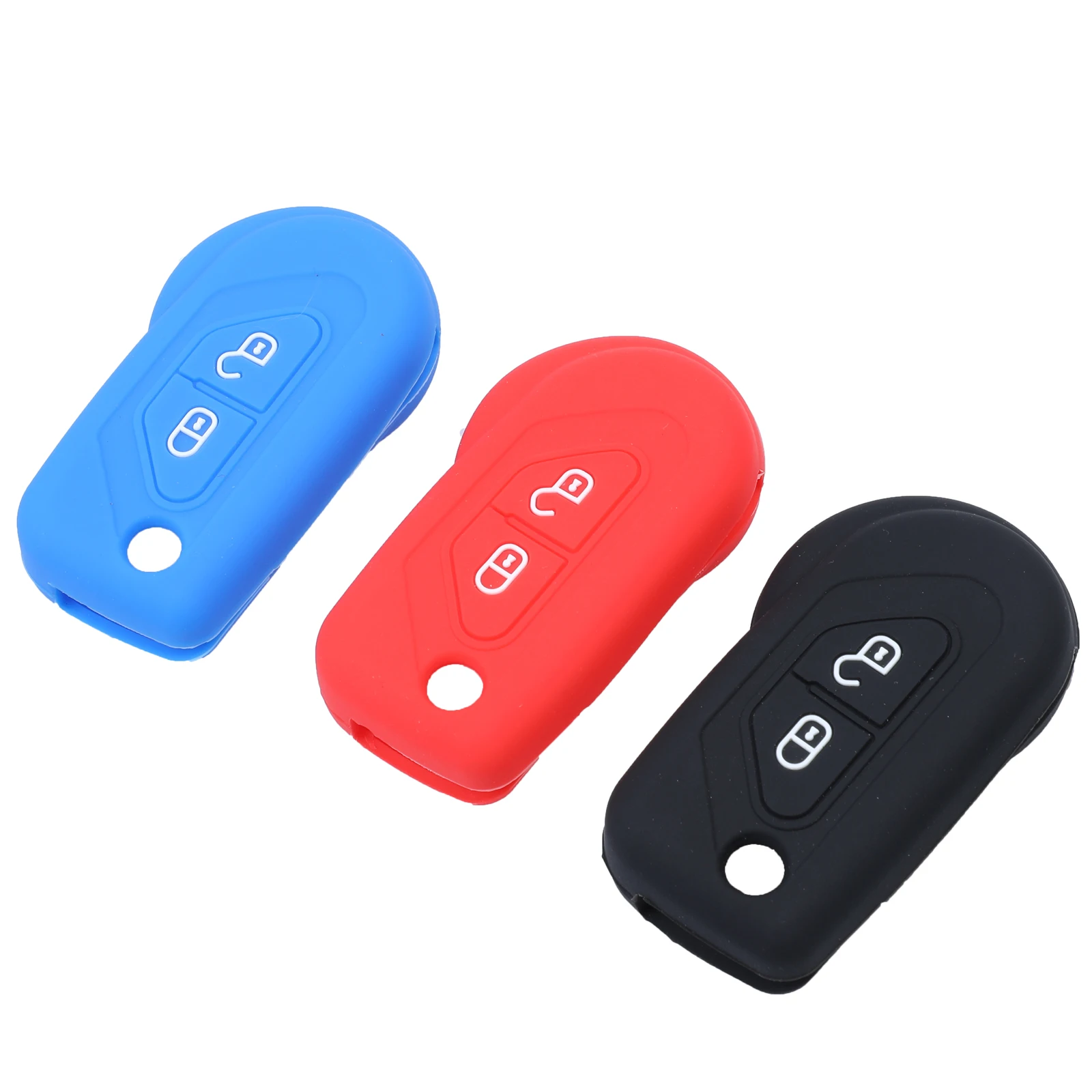 

Jingyuqin 10 шт. Цветной силиконовый чехол для автомобильного ключа для Citroen DS3 для Peugeot 2 кнопки Защита Замена