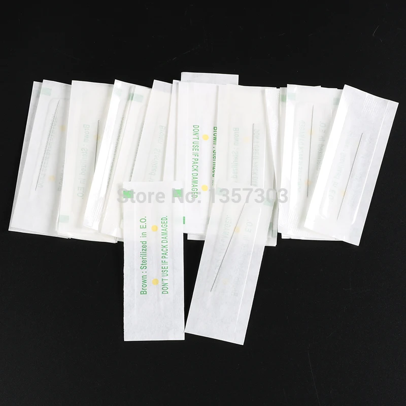 Disposable Sterilized Professional Tattoo Needles 1RL For Eyebrow Pen Machine Permanent Makeup Kit 100pcs PMU 1R | Красота и здоровье