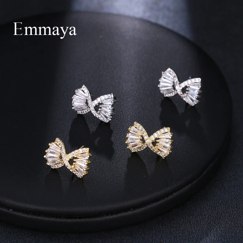 Серьги-гвоздики EMMAYA с фианитами женские корейские ювелирные украшения для