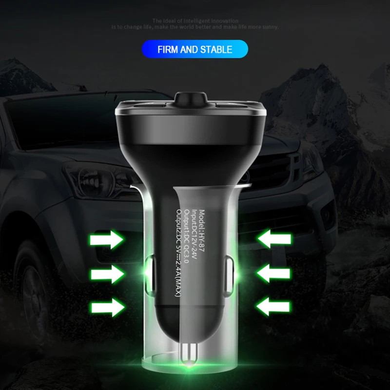 Быстрое зарядное устройство QC 3 0 с двумя USB-портами автомобильный комплект