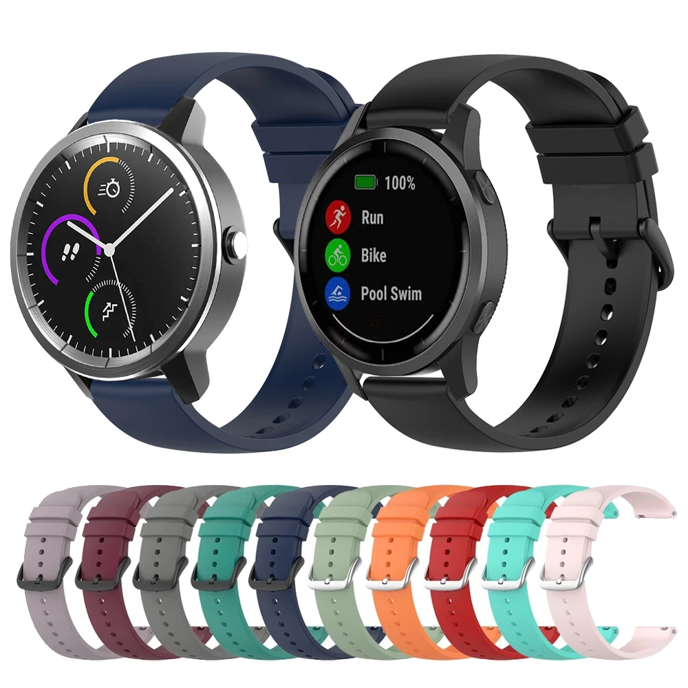 

Силиконовый спортивный ремешок для Garmin Active, сменный Браслет для Garmin vivoactive 4 vivoactive 3 CAME Sq, Ремешки для наручных часов