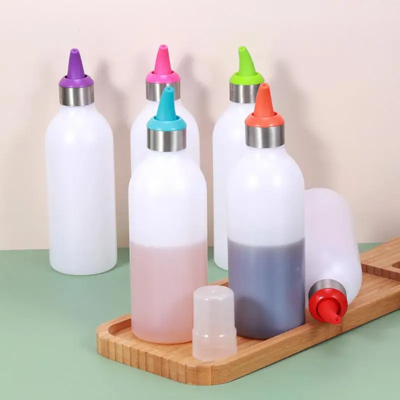 

450ml Condiment Squeeze Bottles ,For Ketchup Mustard Mayo Hot Sauces Olive Oil Bottles Kitchen Gadget