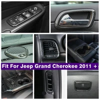 carbon fiber look interior refit kit dashboard speaker door bowl air ac cover trim fit for jeep grand cherokee 2011 2019