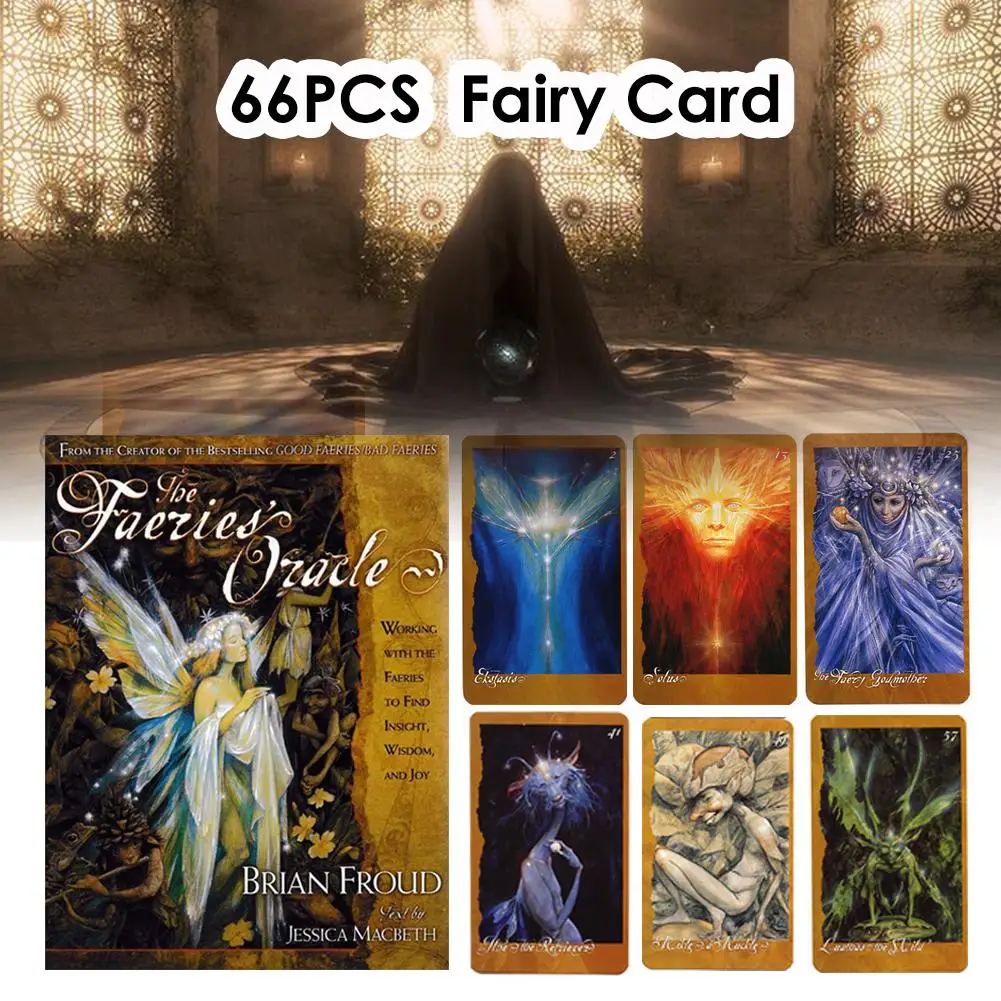 66PCS Tarot Cards Deck The Faeries' Oracle Beautifully Designed Durable Fairy Paper Card for Fun Playing Board Games | Игрушки и
