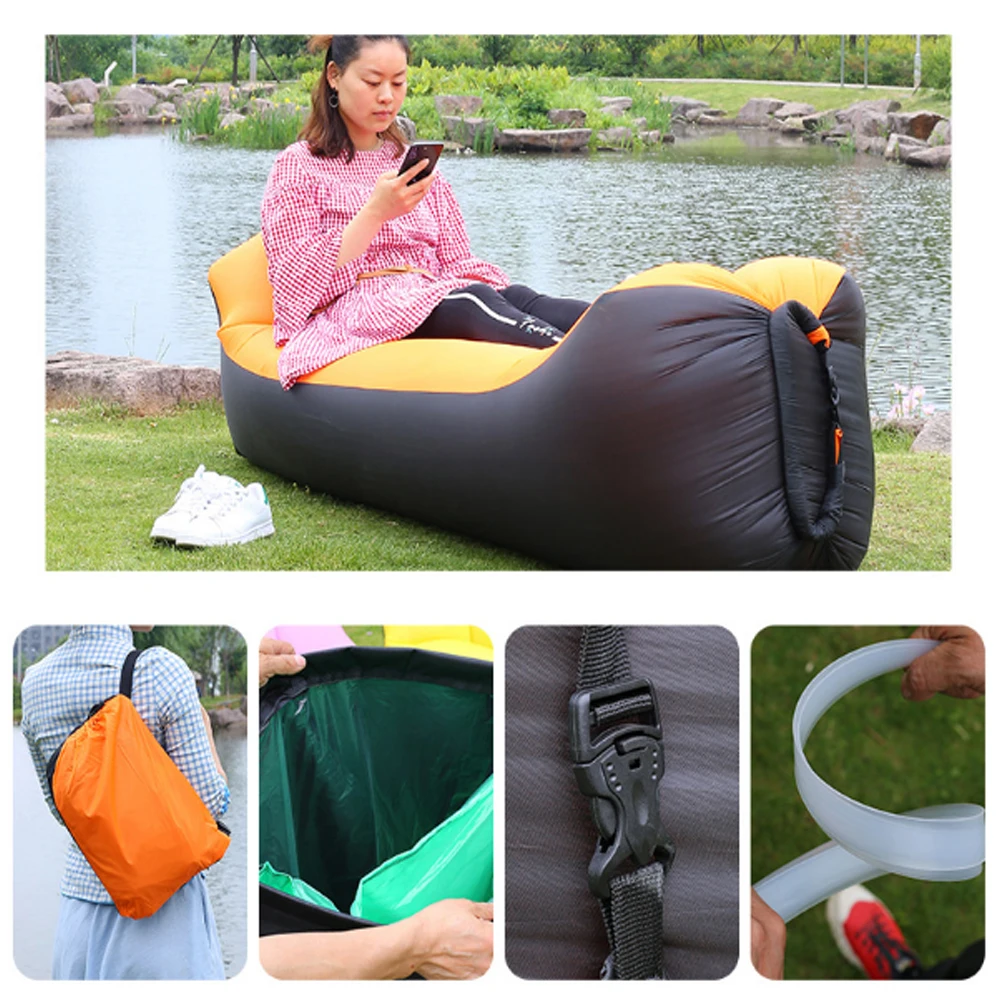 Пэчворк портативный надувной ленивый диван с подушкой для кемпинга путешествий
