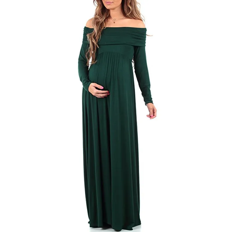 

Maternity Dress Women Cowl Neck Pregnants Photography Props Off Shoulders Nursing Dress Drop Shipping Pregnant Women Dresses