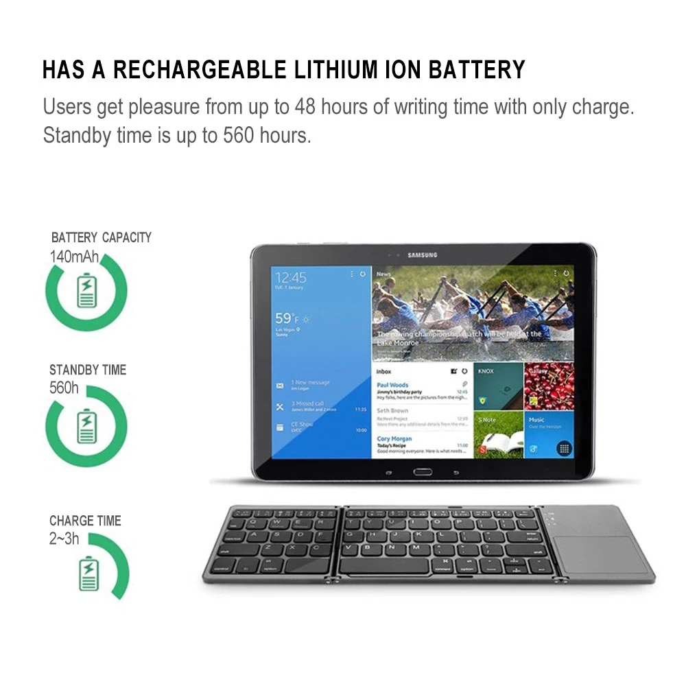 Мини клавиатура складная беспроводная Bluetooth портативная универсальная с