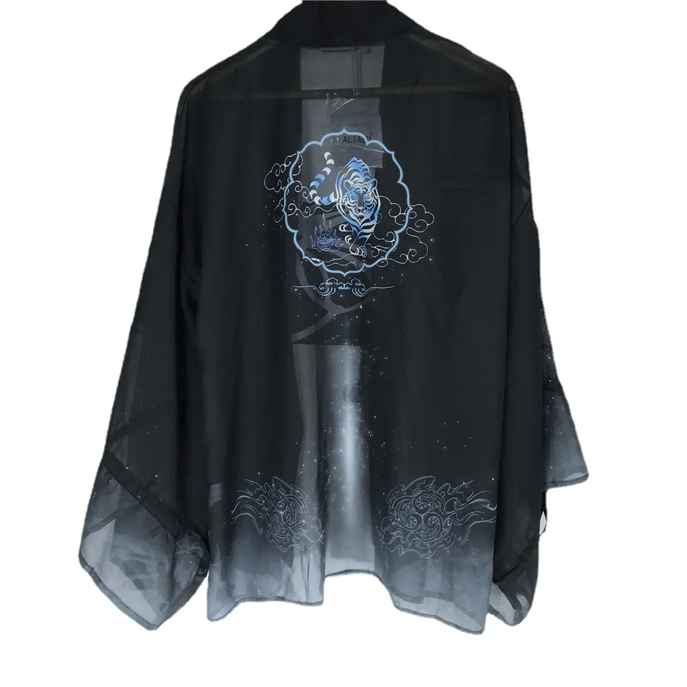 Японское кимоно G267, кардиган, женское тонкое шифоновое пальто, летняя Свободная блузка