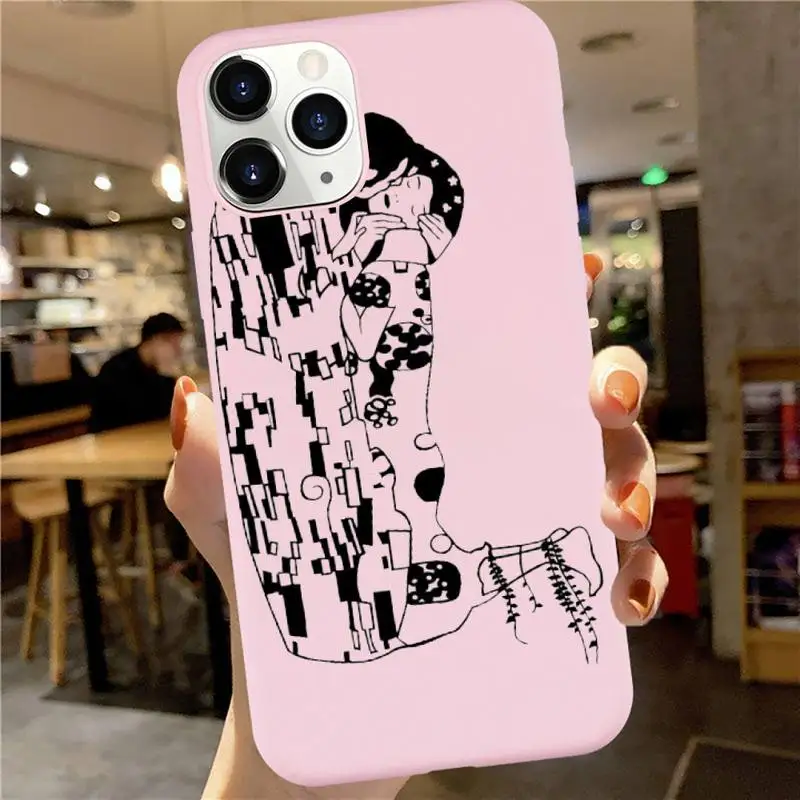 

Abstract Art simple Lines high quality Phone Case shell Candy Color for iPhone 6 7 8 11 12 s mini pro X XS XR MAX Plus