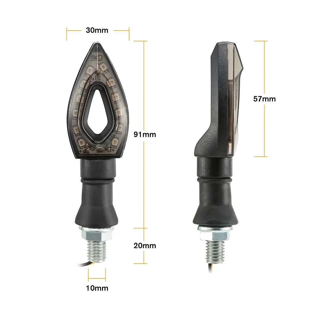 2x12 LED Сигналы поворота для мотоцикла светильник хвост s индикаторы желтый Moto