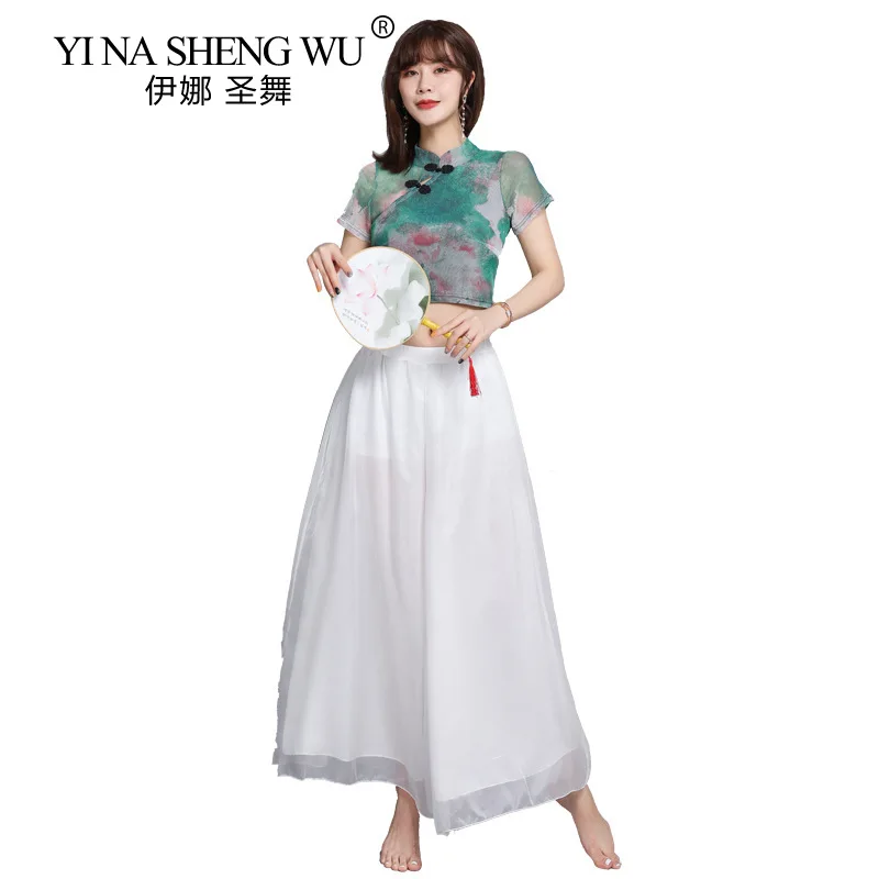 Топ женский с высоким воротником вечерний топ из газовой ткани для народных