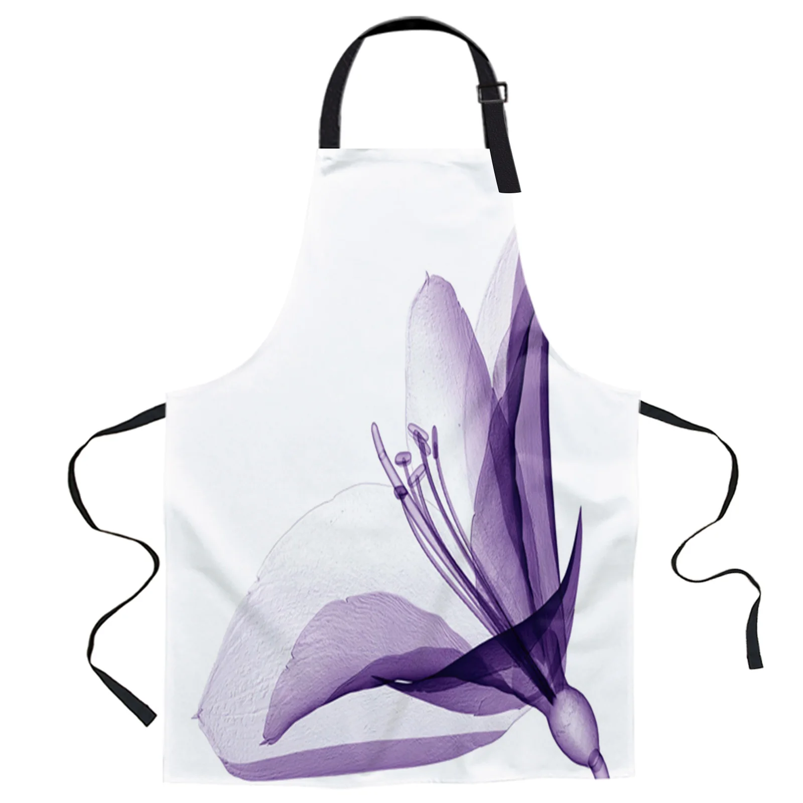 

Purple Flower Bloom Petal Art Printed Kitchen Cooking Baking Aprons Canvas Sleeveless For Women Man Kids Home Delantal Cocina