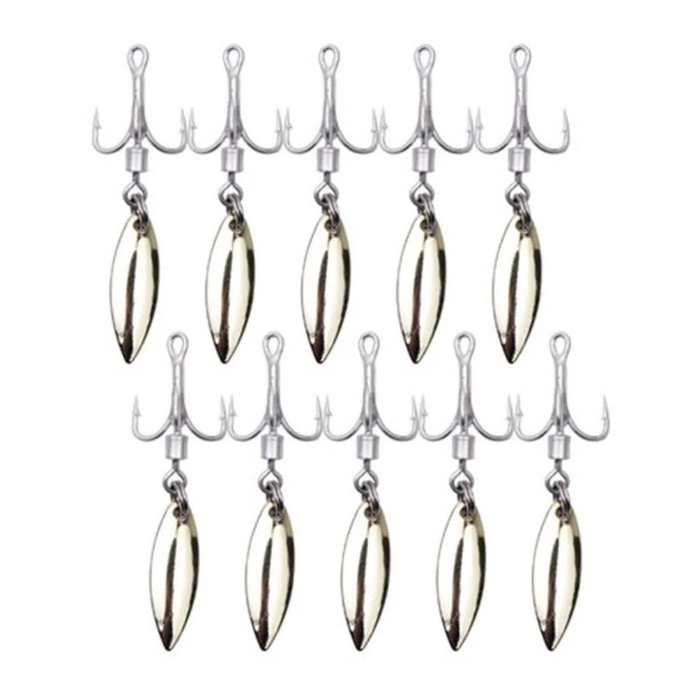 

10pcs Bait Spring Dough Treble Hooks With Spinner Spoon High Carbon Steel Fishhook For Lure Bait Tackle Pesca Iscas Tools Access