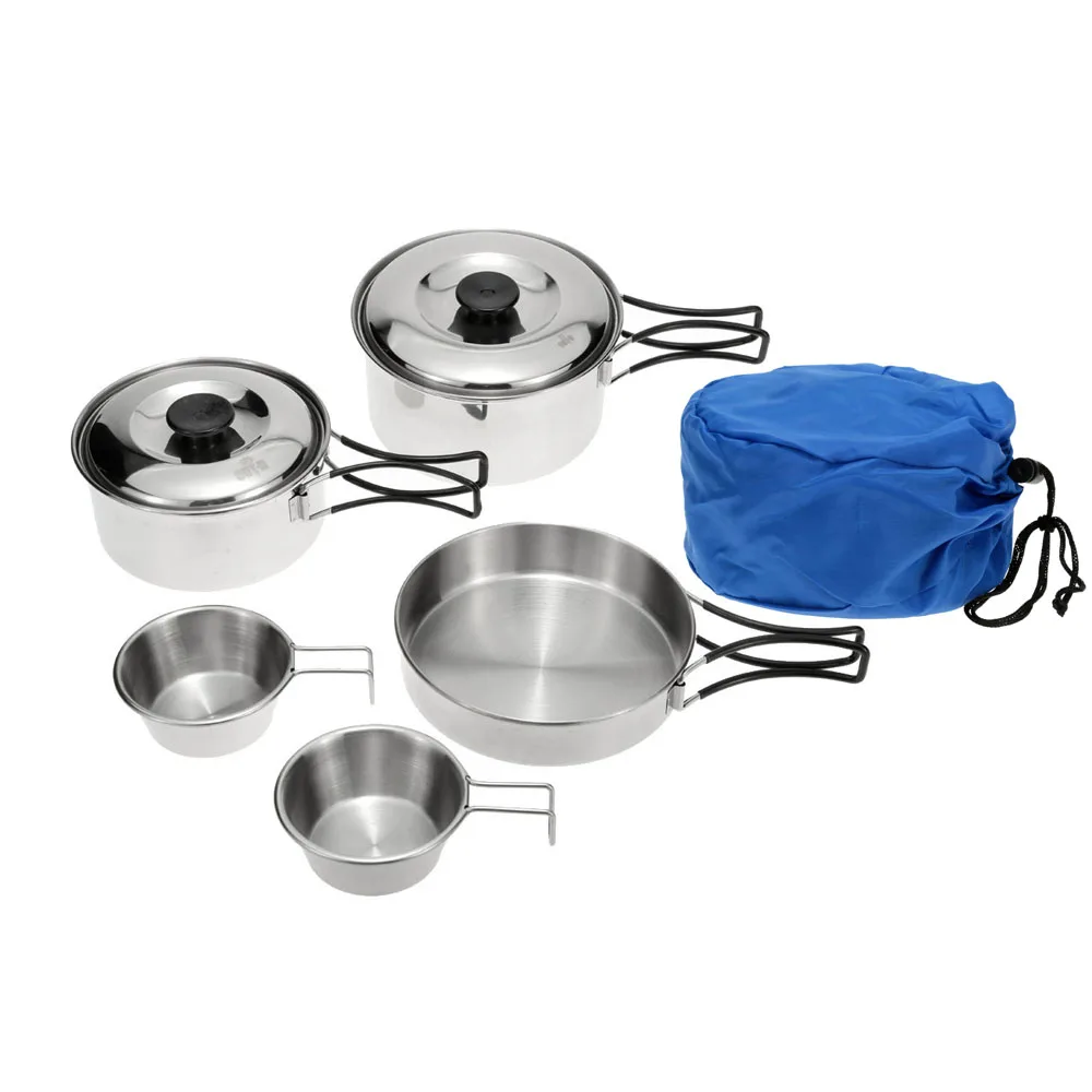 Набор кухонной посуды для кемпинга портативная кастрюля из нержавеющей стали