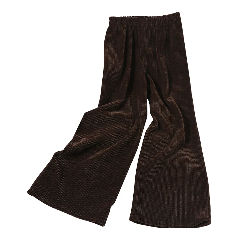 

Autumn Winter Women Pants Solid High Waist Thicken Warm Loose Wide Leg Ankle Length All Match Lady Clothing Top Quality