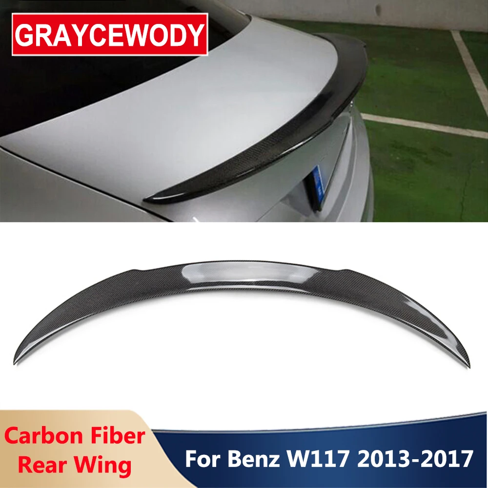 

Modify W117 FD Style Real Carbon Fiber Rear Spoiler Trunk Wing Roof Car Body Kit For BENZ CL180 CLA200 CLA220 CLA260 2013-2017