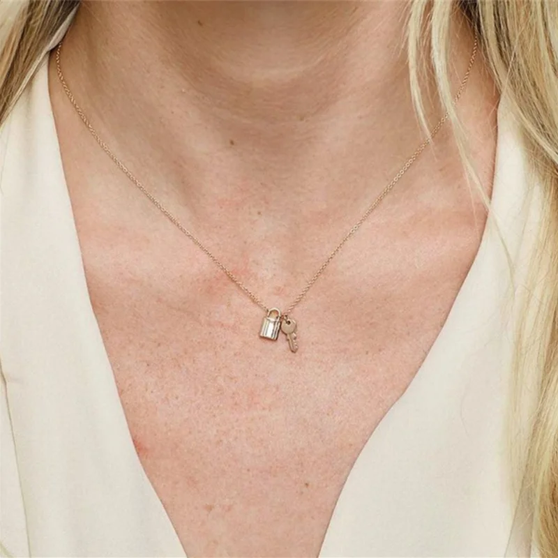 IF ME персонализированное ожерелье с замком и подвеской для женщин винтажная