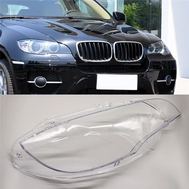 

Чехол для передней фары автомобиля для BMW E71 X6 2008-2014, крышка для передней фары, крышка для фары, абажур, яркий прозрачный чехол для объектива
