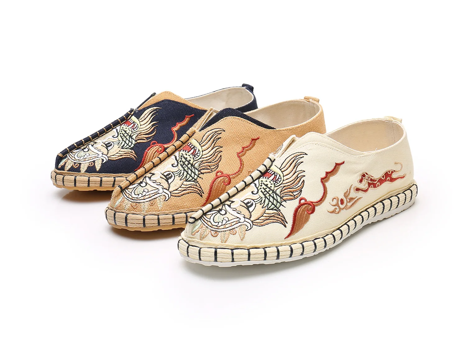 

sandalias-sandalias-The lion Chinese wind cotton breathable cotton cloth bottom single shoes, slippers