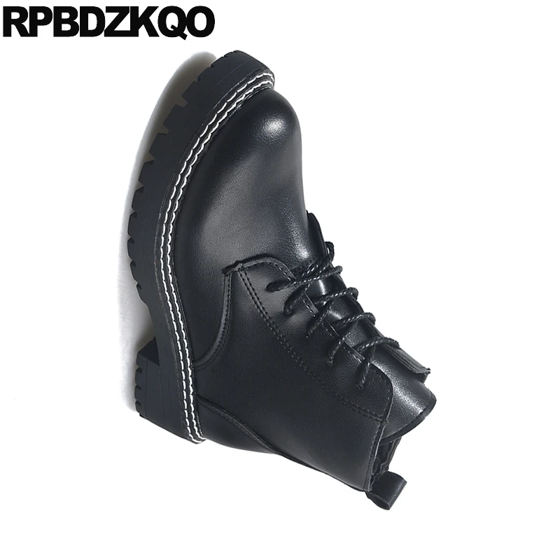 Женские черные недорогие блочные водонепроницаемые массивные военные ботинки с