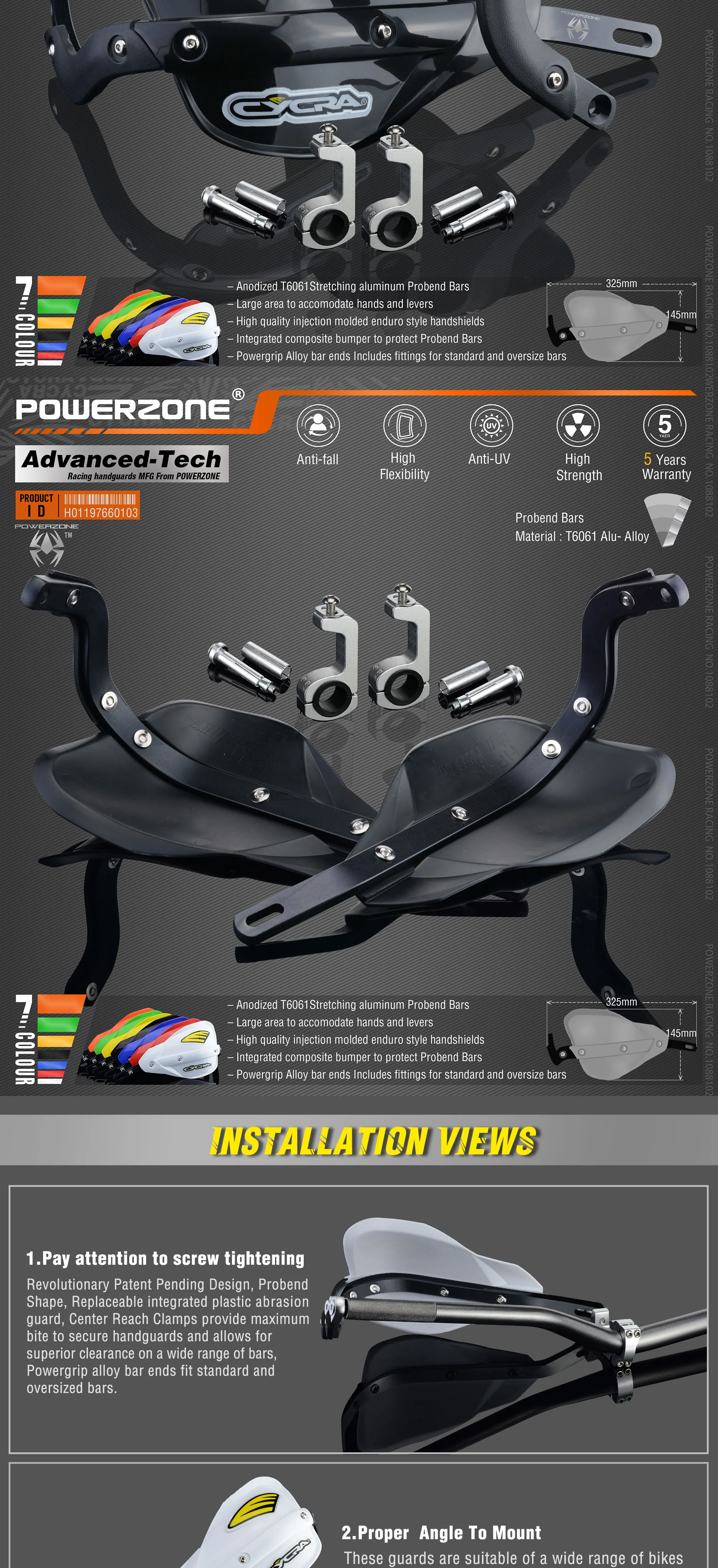 Powerzone Probend рукавицы для Honda KTM ADV EXC EnduroHusqvarna TE CRF WRF DRZ KLX Мотоцикл Байк ATV руль