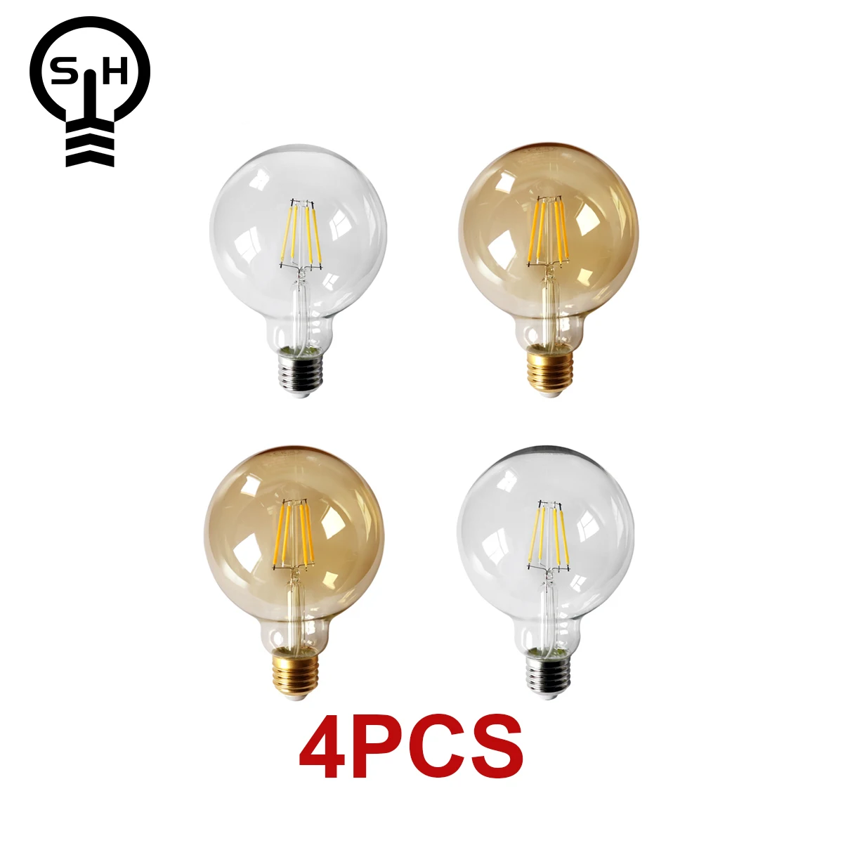 Bombilla de filamento Retro Edison G95 E27, 6w, 220v-240v, lámpara Vintage, 2500k,...