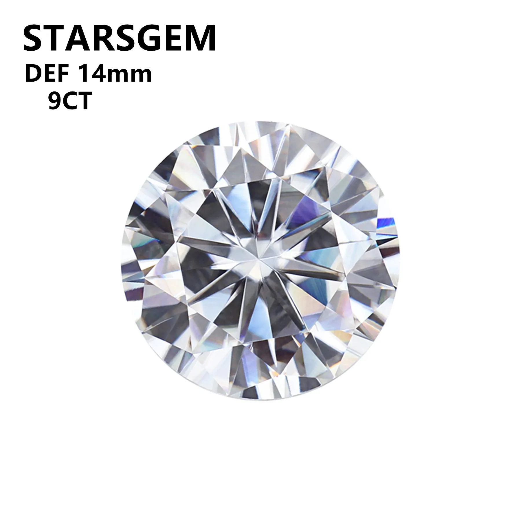 

Round Brilliant Cut 9.0 Carat 14.0mm Synthetic EF Color VVS Clarity Moissanite Loose Gemstone