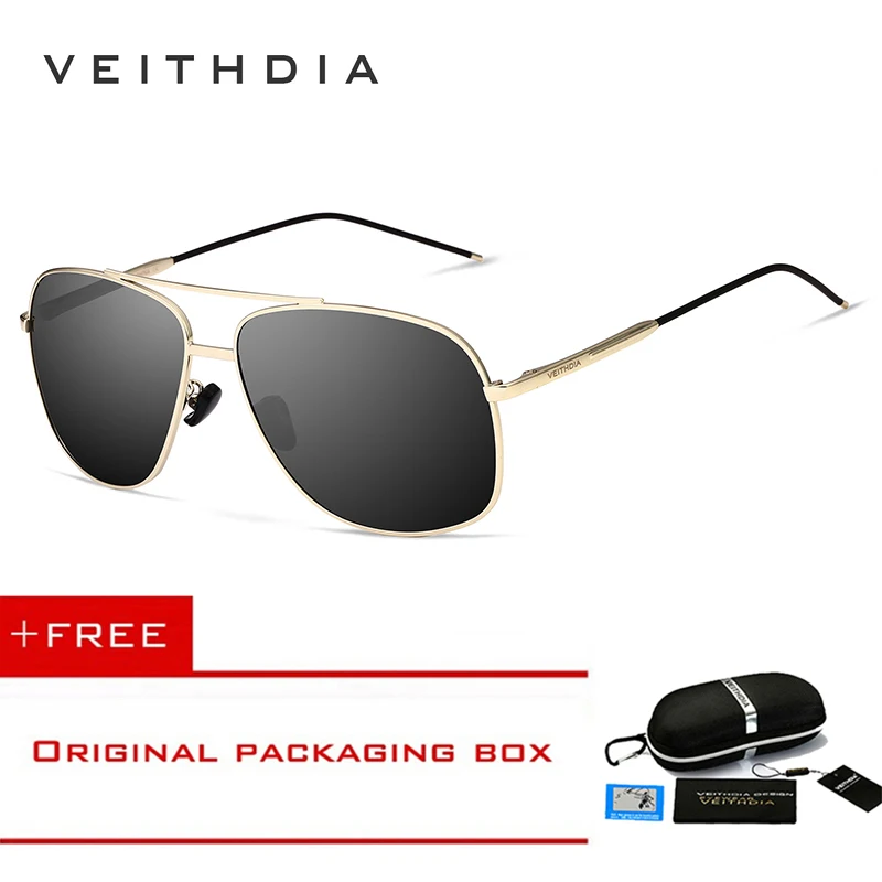 Мужские солнцезащитные очки Veithdia брендовые дизайнерские с поляризационными