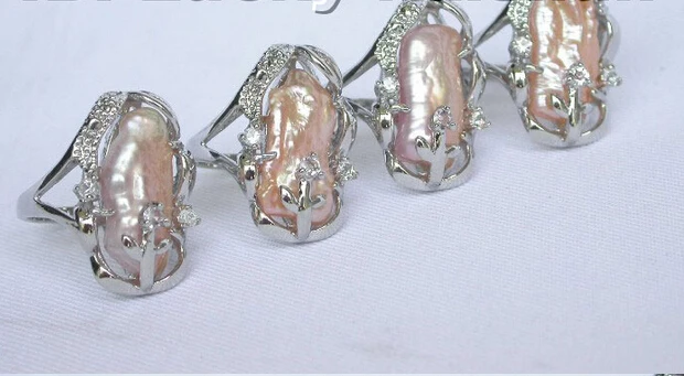 + Ing&gt Блестящий 21 мм розовый lute зуб перламутровые Кольца бело-золотые pl |