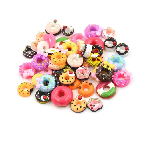 

10Pcs Resign DIY Phone Case Decor Crafts Miniature Resin Food Doughnut Dollhouse High Quality