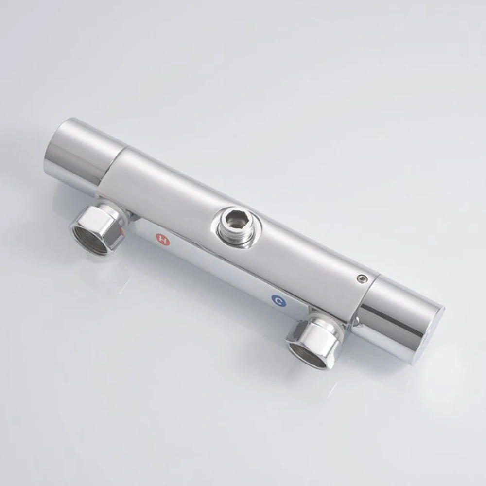 Горячая Распродажа термостатический хромированный медный смеситель для ванны Tap