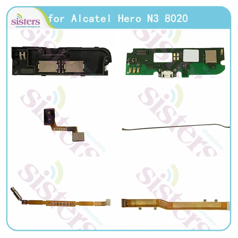 Для Alcatel Hero N3 8020 OT8020, громкоговоритель, зуммер, вибратор, зарядная Плата USB датчик, антенна, сигнал основная плата Flex, кабель, тест