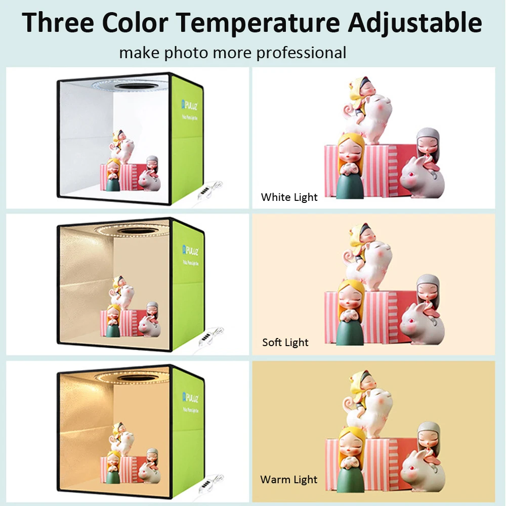 

2020 New Photo Studio Box Lighting Kit Set lightbox Mini Foldable Photography Studio 6 Color Desktop Backdrops Stand Photo Box