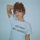 Женская футболка, веганская, летняя, с принтом букв, с коротким рукавом, черная, белая, повседневная, вегетарианская, женская одежда, 2019