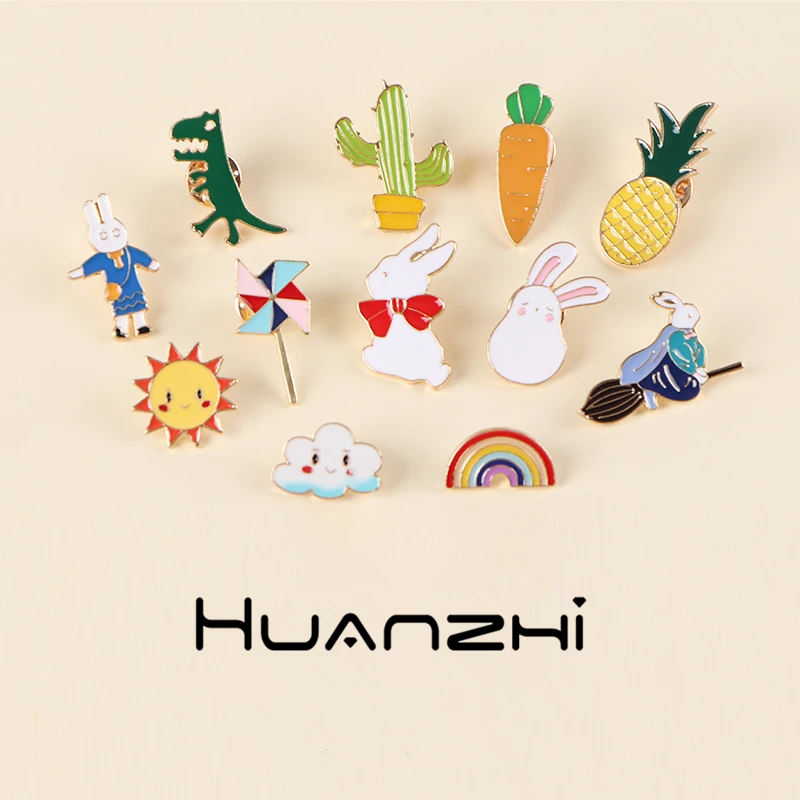 HUANZHI 2020 новая очаровательная эмалированная брошь в виде кролика моркови Милого