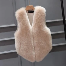 White Fur Vest Women's Short 2021 New Autumn And Winter Korean Short Imitate Fox Fur Vest Waistcoat Plush Fur Jacket