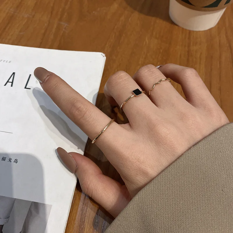 

Trend Fashion Rings Set For Women Girls Punk Geometric Simple Finger Rings 2021 Trend Jewelry Party Gifts