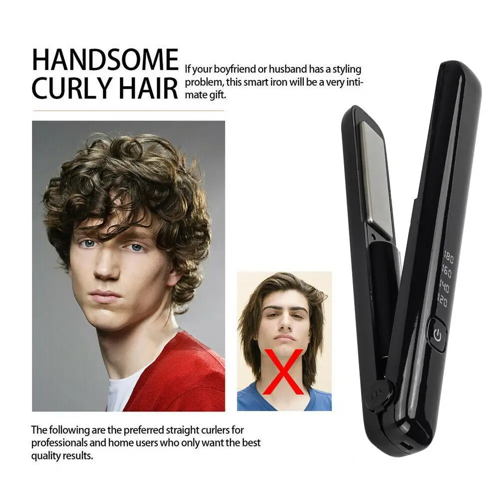 

Wireless Rechargeable Hairdressing Straightening Rod Clip Straightening Artifact Iron Bar Splint Hair Curling B5V1