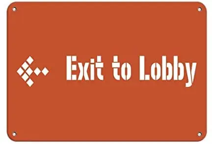 

New Tin Sign Exit to Lobby Left Business Feature Department Metal Road Sign,Vintage Metal Tin Sign Bar Poster Plaque 8X12 inches