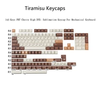 pbt keycaps cherry profile dye sublimation 165 keys gmk tiramisu keycap for gaming mechanical keyboard gk61 64 68 84 87 96 108