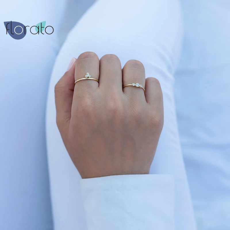 

100% Soild 925 Sterling Silver Minimalist Skinny Micro Pave CZ Wedding Rings For Girls Women Buckle Joint Tail Ring Fine Jewelry