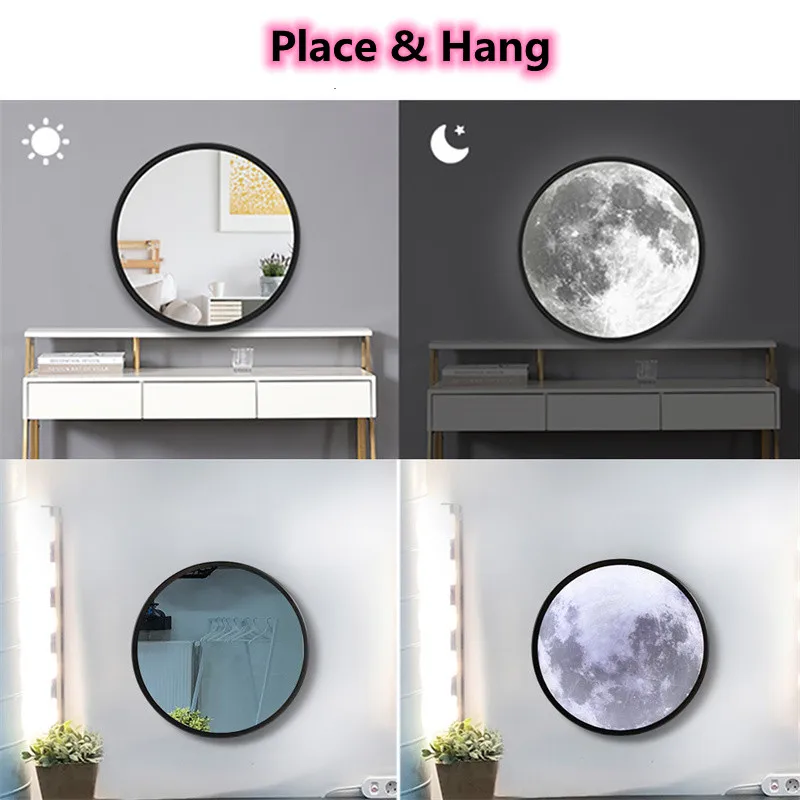 

Светодиодный ртути зеркало с подсветкой LED лампа, Романтическая Луна макияж подвесное зеркало лампы Украшения в спальню Luminaria лампа Рождест...