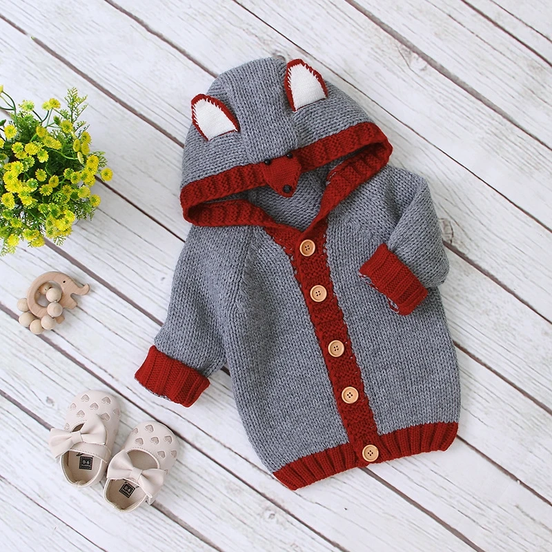 Симпатичные для маленьких девочек и мальчиков с длинным рукавом рисунком лисы