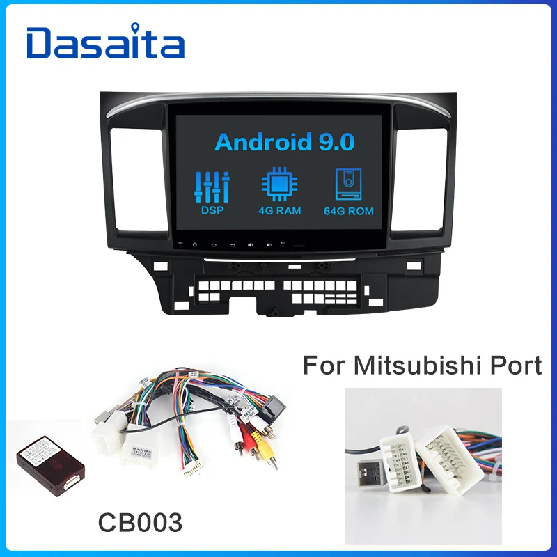 CB0003 Dasaita Android 9,0 автомобильный стерео DSP 10," сенсорный экран для Mitsubishi Lancer 10 EVO Радио 1 Din 64G rom 4G ram автомобильный Bluetooth - Цвет: CB0003