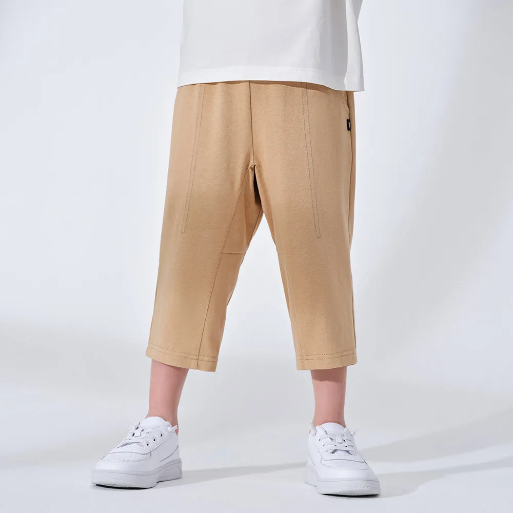 

Hollead 100% Cotton Casual Pants Boys Girls Children Calf-Length Trousers Korean 4-3 Years Fashion Kids Clothing Printing Pocket