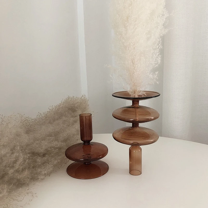 Clear Glass Candle Holders Wedding &amp Dining Table Decorative Candlestick Holder Candelabra Fits Led Candles | Дом и сад