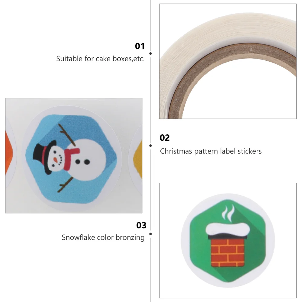 

1 Roll of 500Pcs Christmas Self-adhesive Gift Tag Stickers Presents Labels Decal