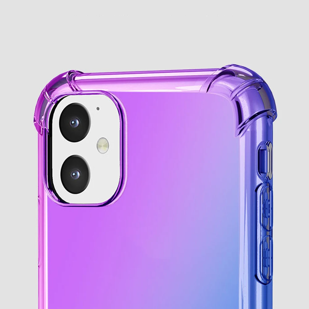 glossy gradient color tpu breathable scrub soft phone case protective cover for iphone 1111 pro11 pro max back cover shell free global shipping