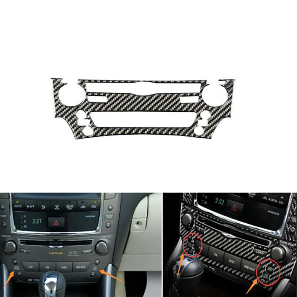 

Accessory CD Panel Sticker Black Carbon Fiber Center Console Cover Parts