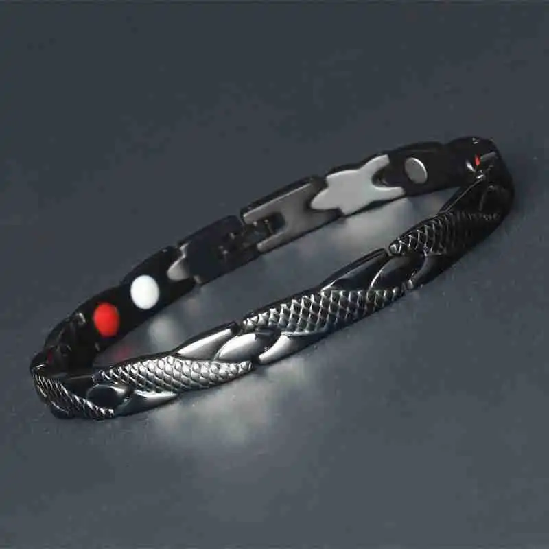 

Hip Hop Rock Fashion Trend Hot Sale MenS Bracelets Four Color Dragon Pattern Personality Magnet Creative Jewelry Gifts for Men